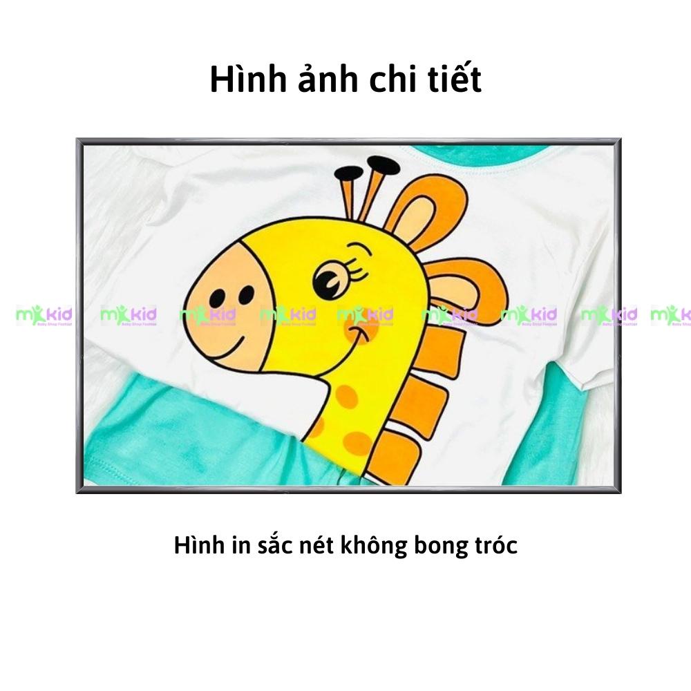 Quần áo trẻ em MK KIDS cho bé trai bé gái từ 6-18kgBộ cộc tay hoạ tiết Hươu viền kute thun lạnh cao cấp co giãn 4 chiều