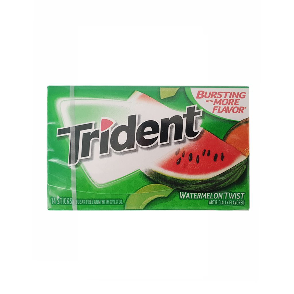 Kẹo gum không đường Trident hương vị the mát kẹo cao su Mỹ kẹo xylitol nhập khẩu