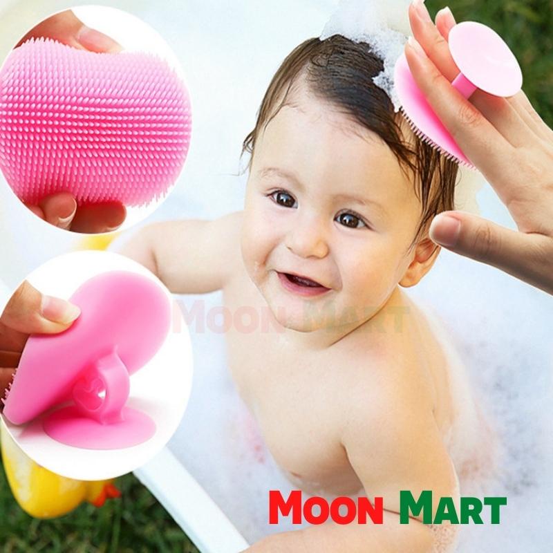 Miếng rửa mặt bằng silicone, massage mặt, bàn chải silicon cho bé gội đầu thư giãn nhẹ nhàng,ếng chà lưng tắm gội cho bé