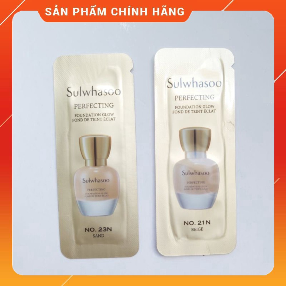 [Hot - 1ml Gói Sample Kem Nền Sulwhasoo Cho Lớp nền hoàn hảo và dưỡng trắng da Sulwhasoo Perfecting Foundation Glow 1ml.