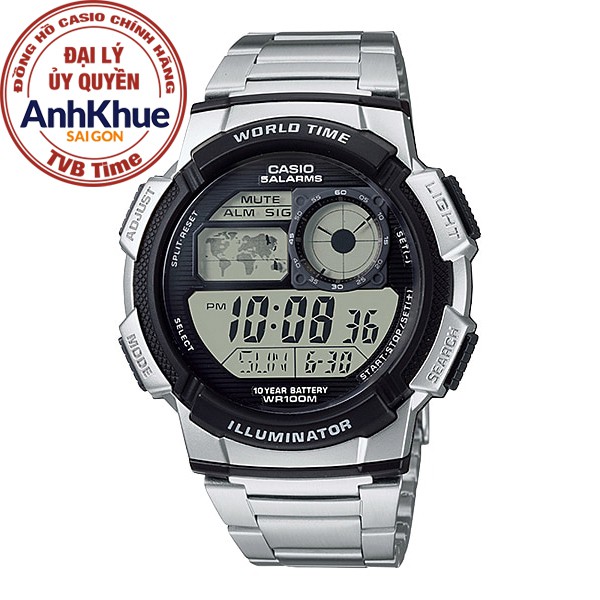 Đồng hồ nam dây kim loại Casio chính hãng Anh Khuê AE-1000WD-1AVDF (43mm)