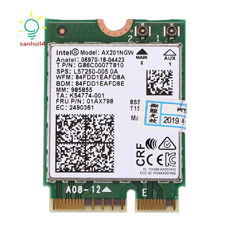 Card Wifi Không Dây Cho Intel Wi-Fi 6 Ax201 5.0 2.4g / 5g Ngff E Cnvi Wifi Ax201Ngw 2.4ghz 5ghz 802.1