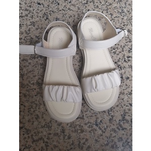 Sandal nữ quai nhún đế dày 4 phân da thật phong cách trẻ trung