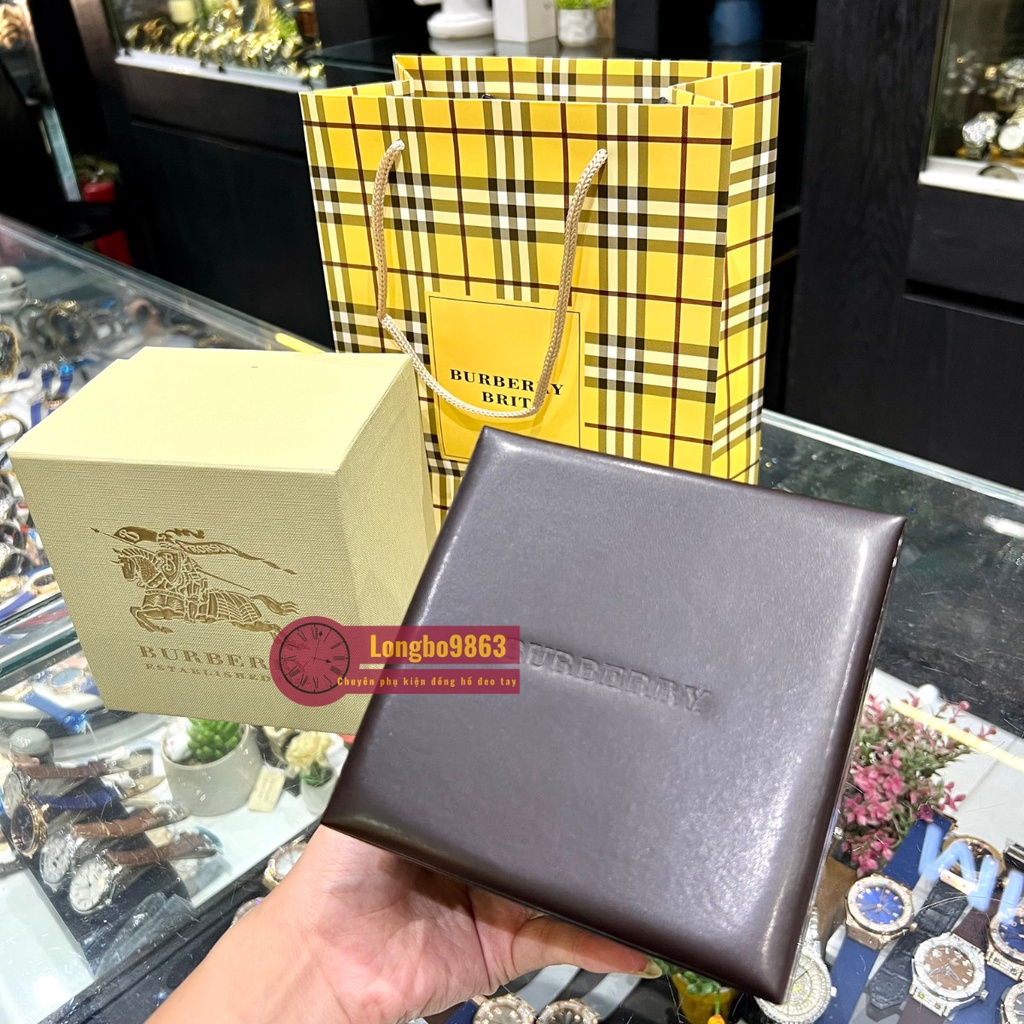 Hộp đồng hồ thay thế cao cấp Buberry kèm túi giấy và sổ thông tin