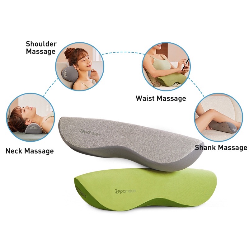 Gối massage cổ vai gáy Xiaomi Repor, bi massage 2 chiều, xung nhiệt lưu thông khí huyết, lỗi 1 đổi 1