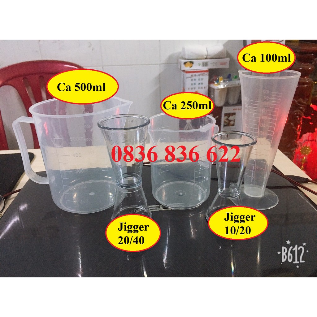 Bộ 3 loại ca đong định lượng + 2 jigger chia vạch