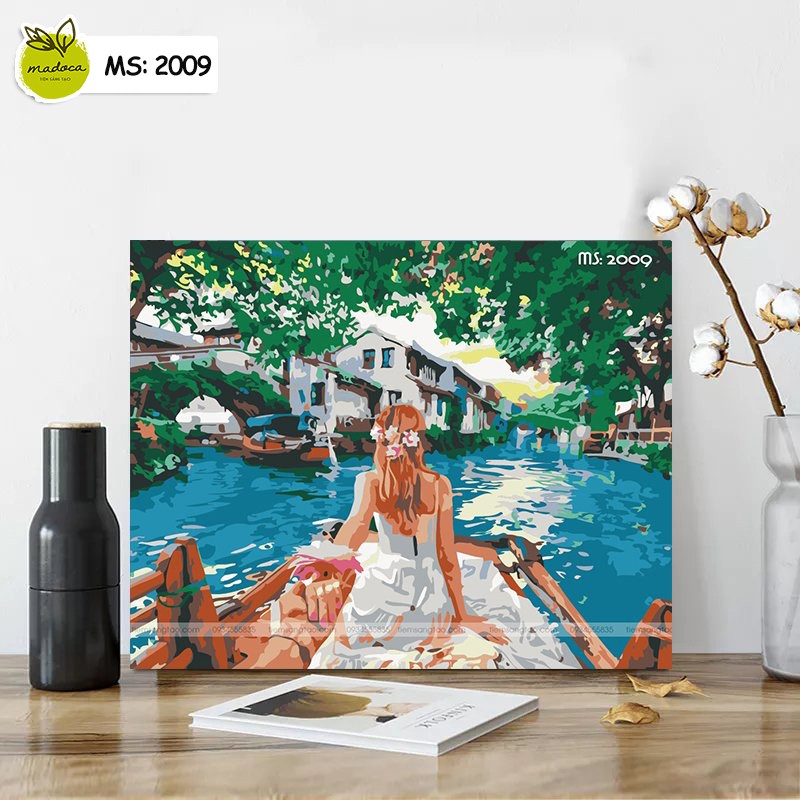 Tranh tô màu 40x50cm có khung Follow me T2009