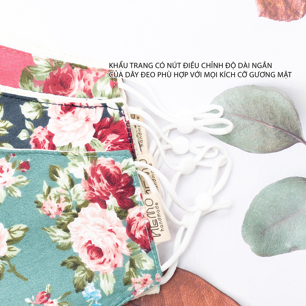 Khẩu Trang Vải Nemo Hoa Hồng, có nút tăng giảm dây dễ điều chỉnh - KTHoaHong