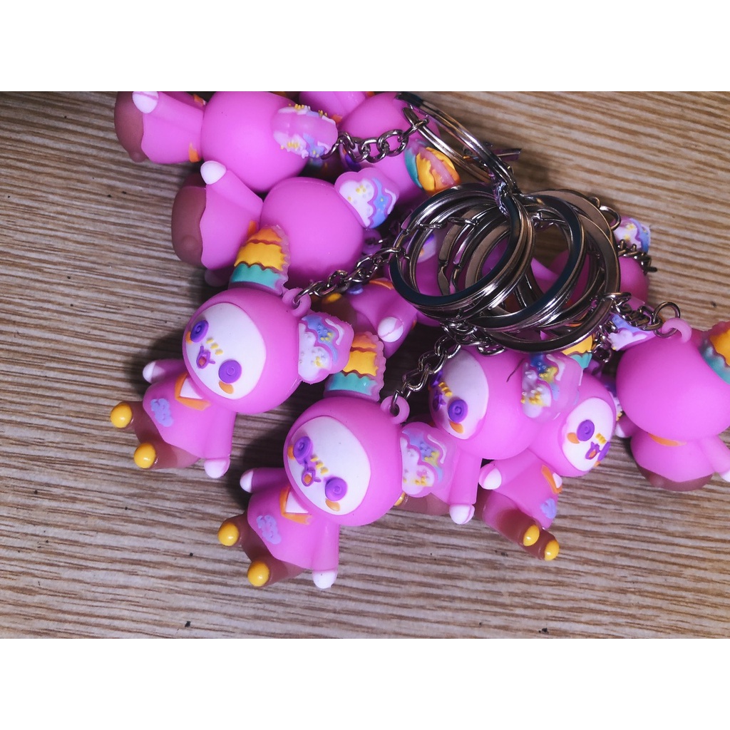 Móc khóa hoạt hình siêu cute màu hồng ( 1 cái )