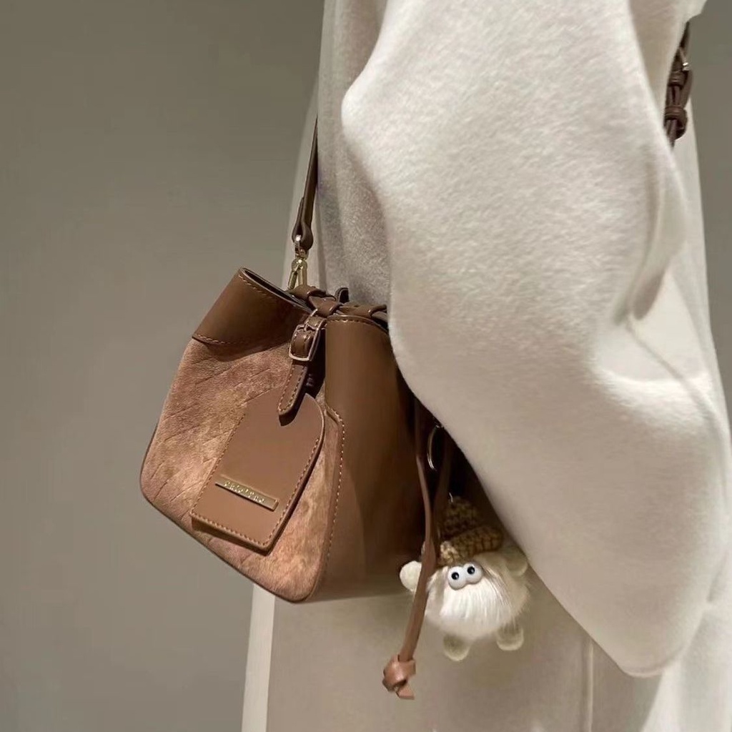 Túi Xách Bucket Một Bên Vai Thời Trang Thu Đông 2022 Phong Cách Retro Cho Nữ