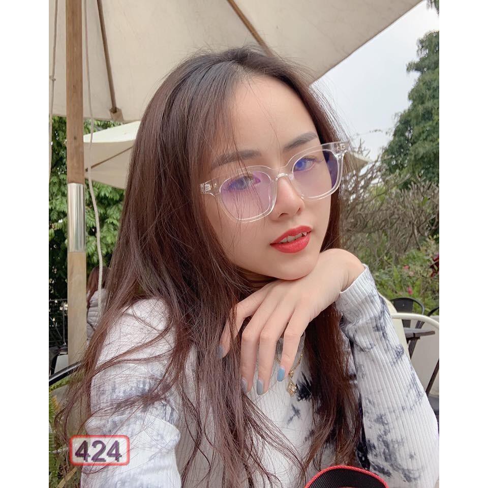 MẮT KÍNH GIẢ CẬN GỌNG CHỮ V FORM VUÔNG 2 CHẤM GÓC 424 HOT TREND CỰC ĐẸP | BigBuy360 - bigbuy360.vn