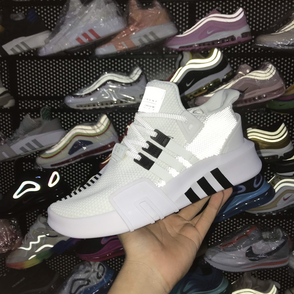&gt;ẢNH THẬT-HÀNG THẬT&lt; Giày thể thao Sneaker EQT trắng đen phản quang nam nữ