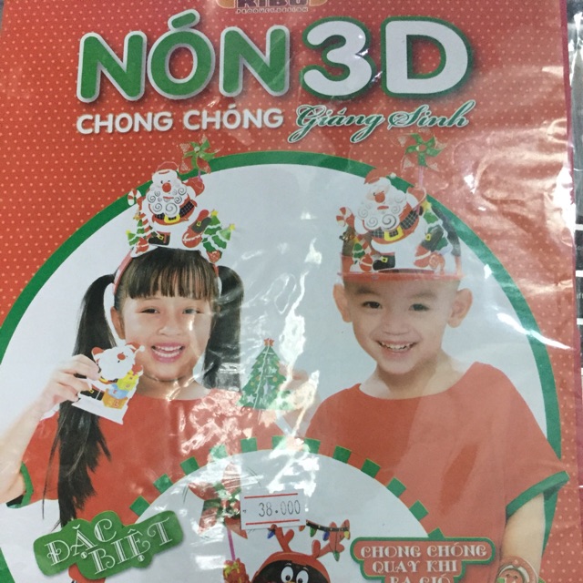 Bộ nón 3D cho bé chơi noel giao ngẫu nhiên