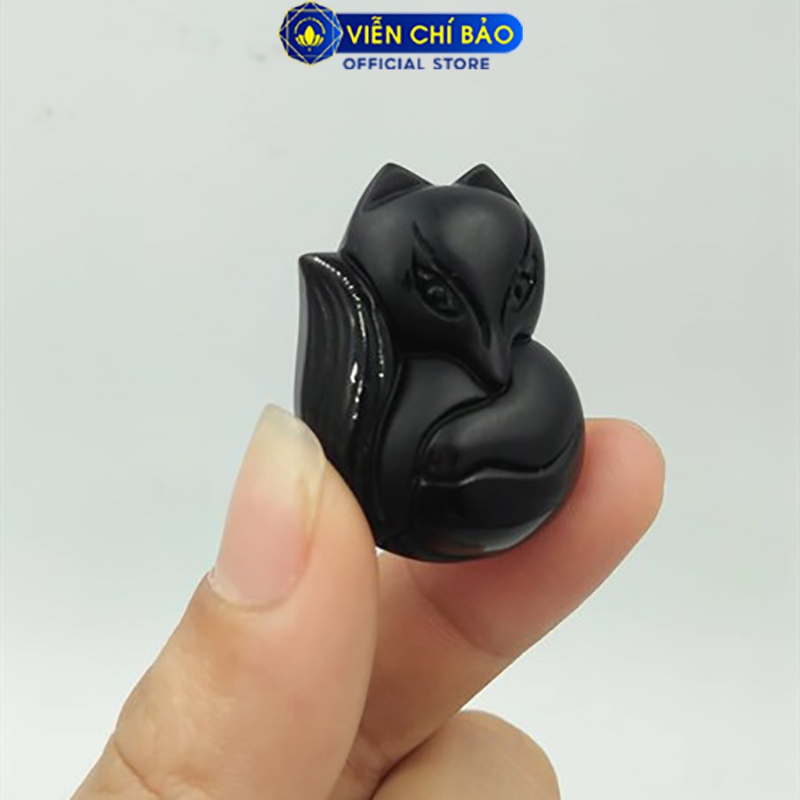 Mặt dây chuyền phong thủy thiên hồ đen nhỏ chất liệu đá tự nhiên thời trang phụ kiện trang sức Viễn Chí Bảo M200076