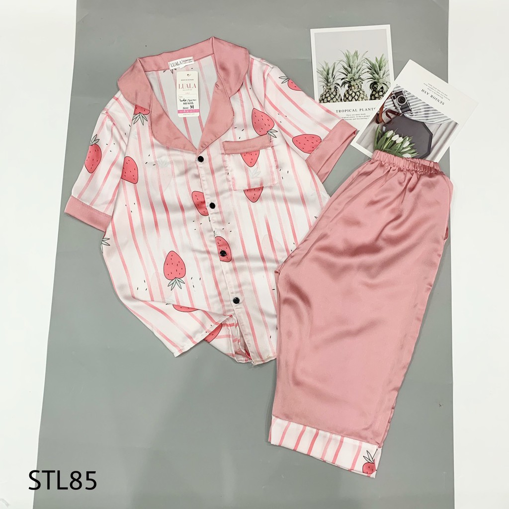 [Hàng Có Size] Bộ Pijama Lụa Cộc Lửng - Bộ Mặc Nhà Lửng Mềm Mát THấm Hút Mồ Hôi | BigBuy360 - bigbuy360.vn