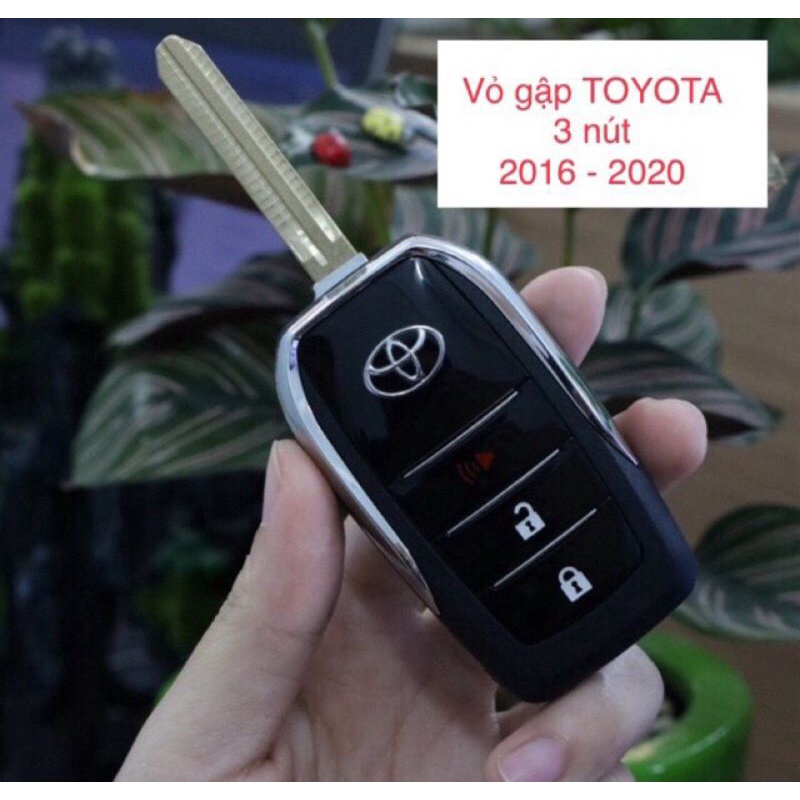 Vỏ chìa khoá độ gập TOYOTA 2 + 1 NÚT ( đời 2015 trở lên ) xe Camry , Vios , Fortuner , Corolla , Innova