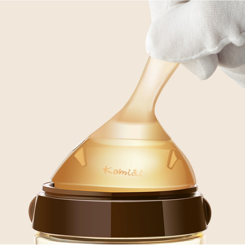 Bình sữa KAMIDI nhựa PPSU cao cấp chính hãng kết hợp núm silicon mô phỏng đầu ti mẹ dung tích 210ml và 300ml