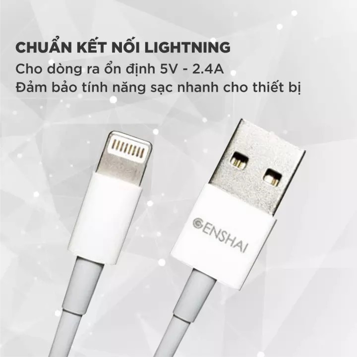 [Mã ELMSM3 giảm 20K đơn bất kì] Cáp Sạc Genshai Lightning GL01 dài 1M | BigBuy360 - bigbuy360.vn