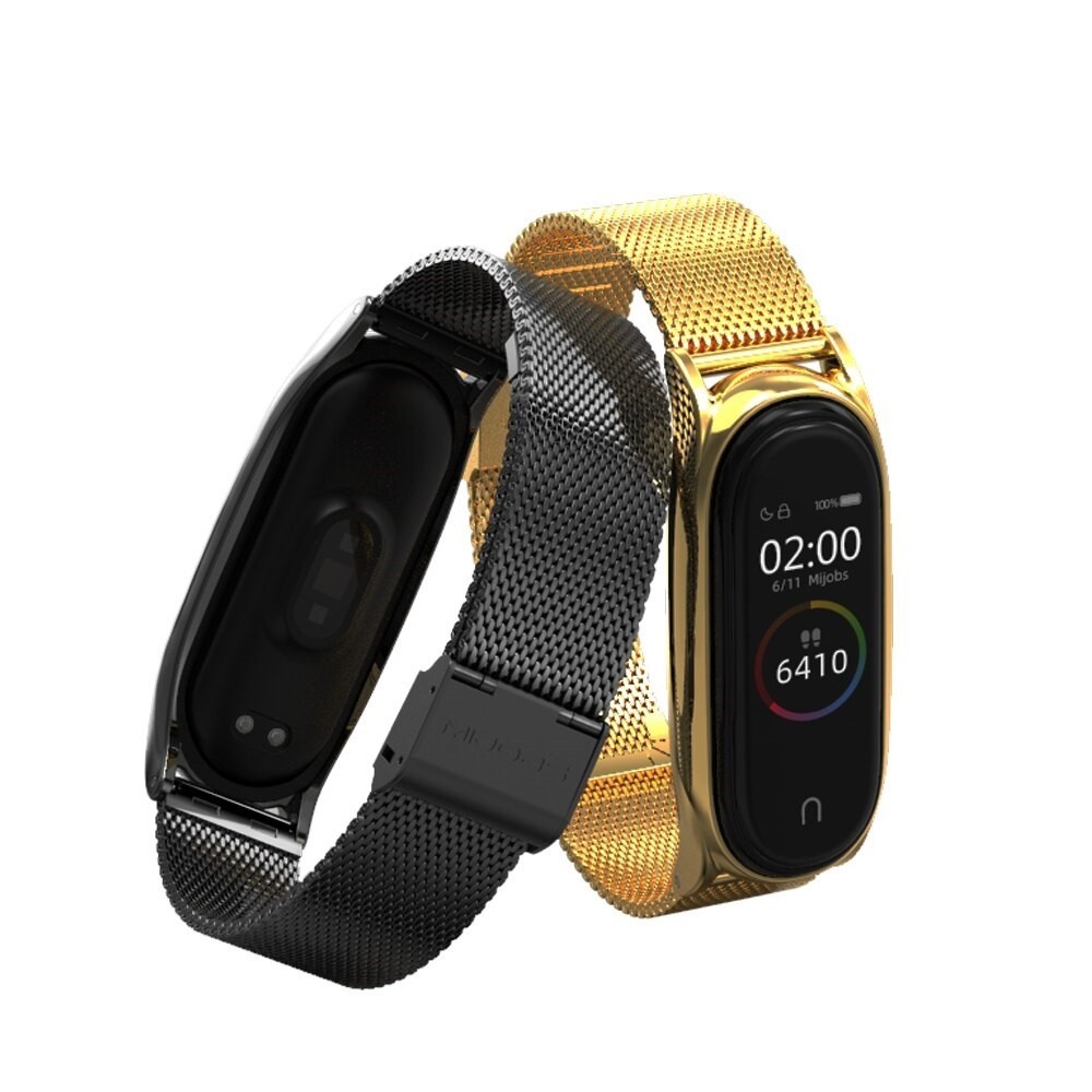 Dây đeo kim loại mắt lưới cho vòng tay thông minh Xiaomi Mi band 6/5/4 chính hãng Mijobs