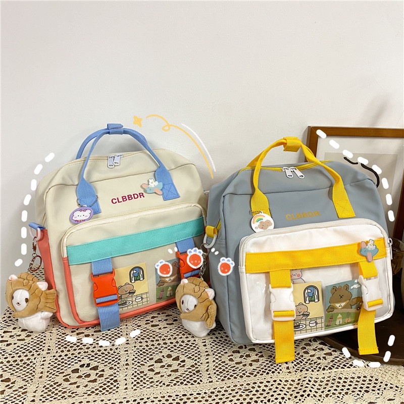 Ba Lô Du Lịch Đa Năng Chống Thấm Nước Màu Sắc Tương Phản Bằng Chất Liệu Nylon Kích Thước 2022 Dành Cho Nữ