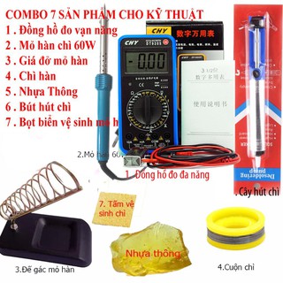Đồng hồ đo vạn năng chy dt9205a + 6 món kỹ thuật hàn