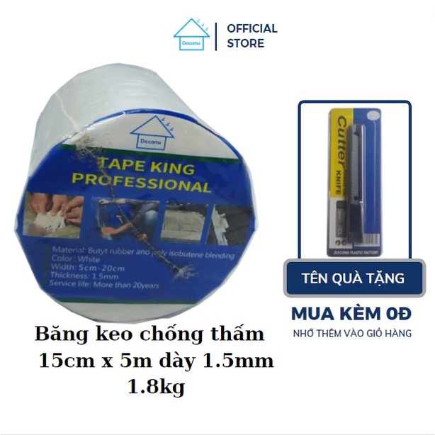 Băng keo chống dột mái tôn đa năng DOCONU ( 15cm x 5m ) Keo dày 1.5mm, 1.8 kg. [CAM KẾT BẢO HÀNH 1 ĐỔI 1]