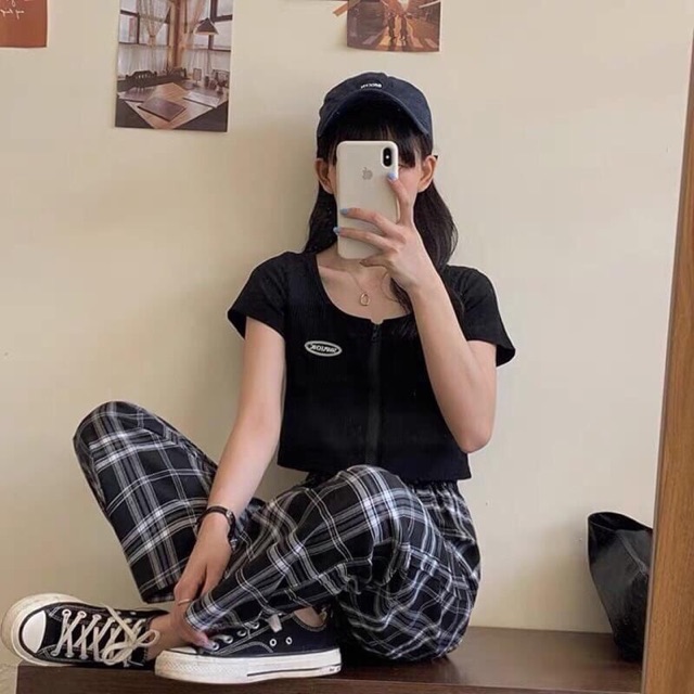 Quần baggy caro ống suông 3 màu szie M , L 45kg - 75kg DTL | BigBuy360 - bigbuy360.vn