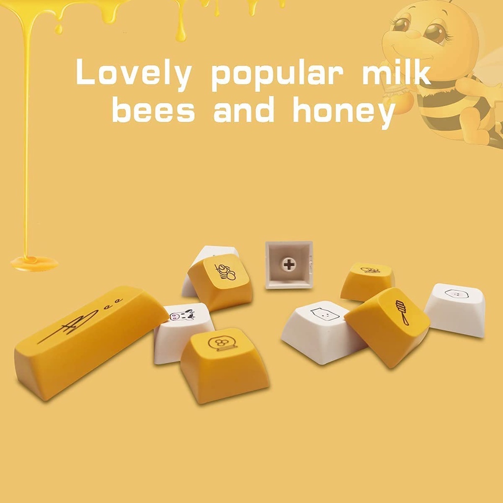 Mũ bàn phím XDA 140 phím chủ đề mật ong sữa chất liệu PBT cho bàn phím cơ MX 61/ 68/ 71/ 84/ 96/ 98/ 87/ 104/ 108