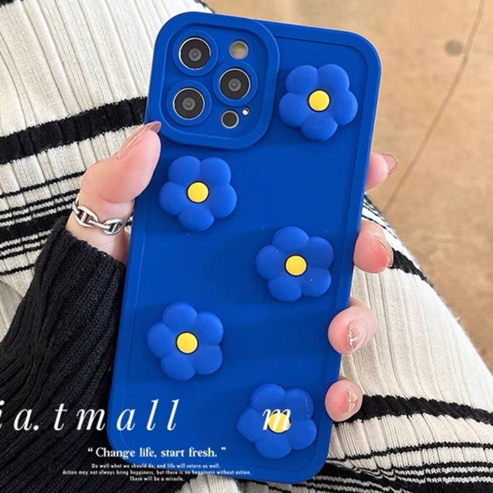 Ốp điện thoại silicon hình hoa 3D thích hợp cho iPhone 12 13 11 Pro Max X Xs Max Xr 7 8 Plus