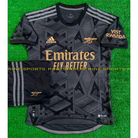 Bộ Áo bóng đá Arsenal đen Super Bodyfix Thailand mùa giải 2022-2023 Giống thi đấu 100%