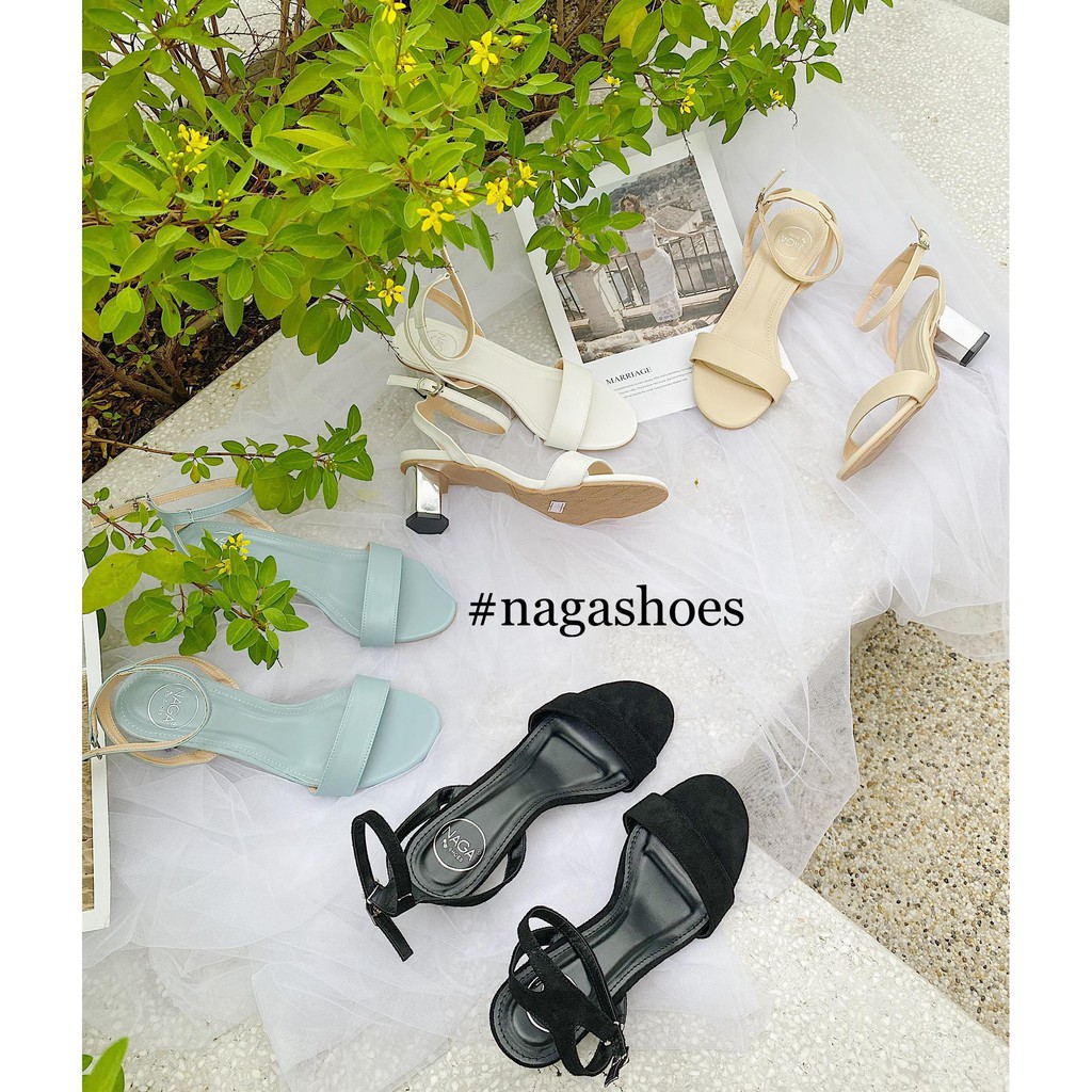 CAO GÓT NAGASHOES QUAI NGANG GÓT KIM LOẠI 6CM NAC171