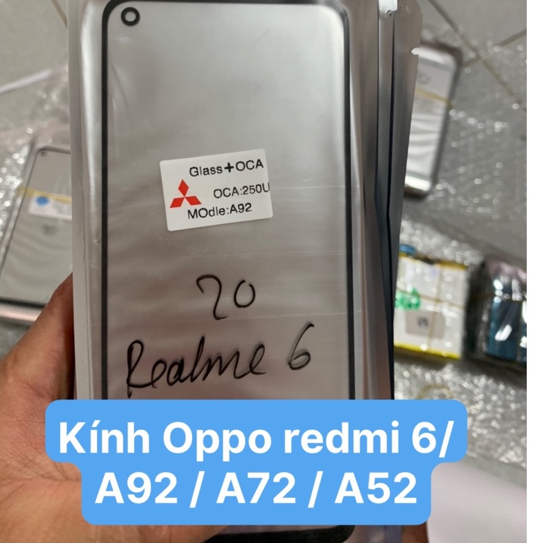 Kính oppo redmi 6 / A92 / A 72 / A52 ( liền keo)