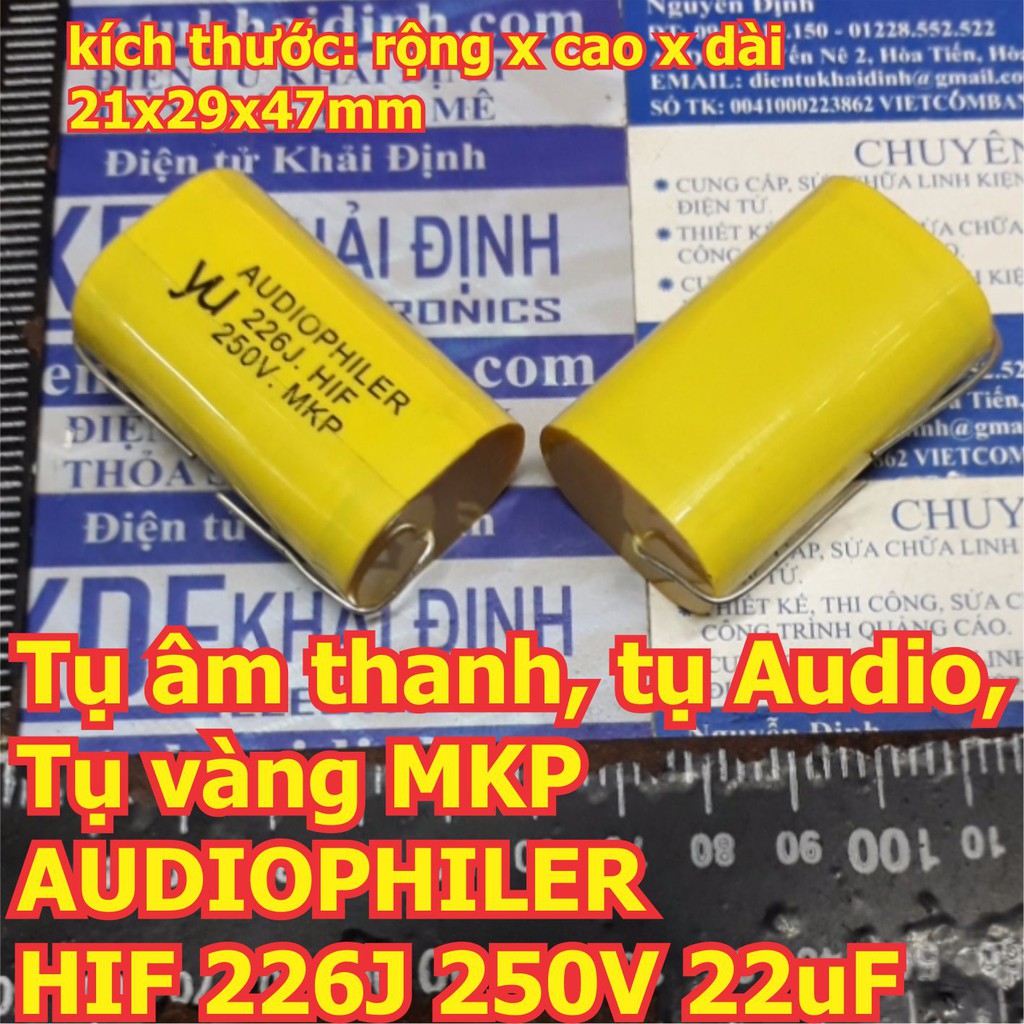 Tụ âm thanh, tụ Audio, Tụ vàng MKP AUDIOPHILER HIF 226J 250V 22uF kde5964
