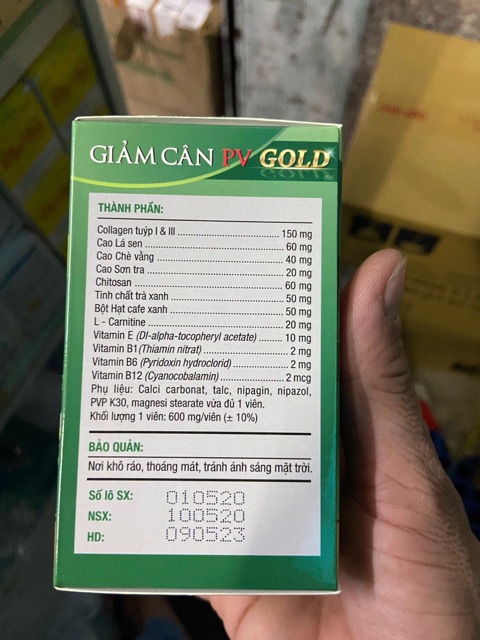 (Mẫu mới) viên giảm cân pv gold lọ 60 viên phúc vinh