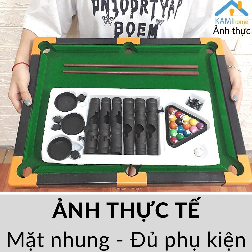 Bàn bi a mini cỡ 37x49cm hàng chuẩn mặt nhung Đồ chơi cho bé và cả gia đình