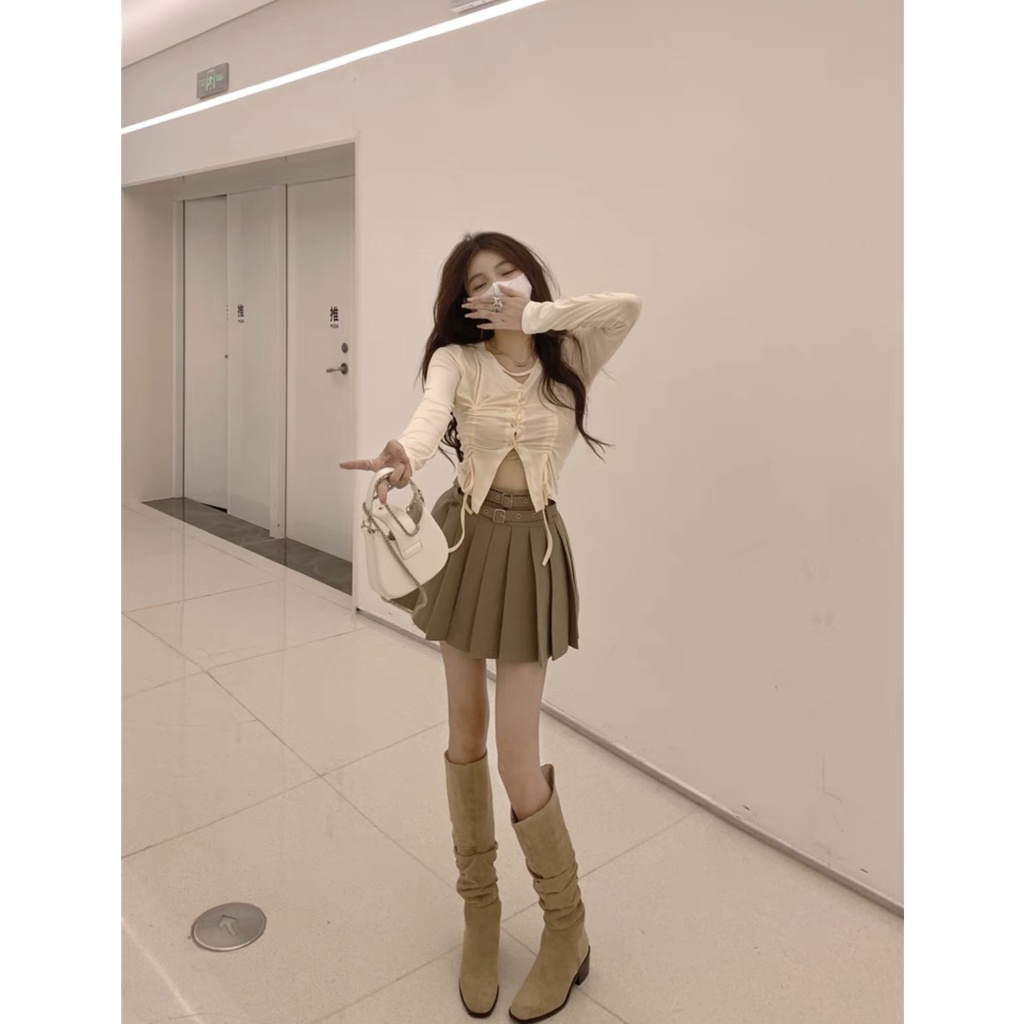 Sét Áo dây rút + Chân Váy Xếp ly trẻ trung cá tính Enola DS14