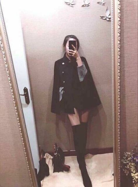 KHOÁT DẠ CAPE ĐEN DUY NHẤT | BigBuy360 - bigbuy360.vn