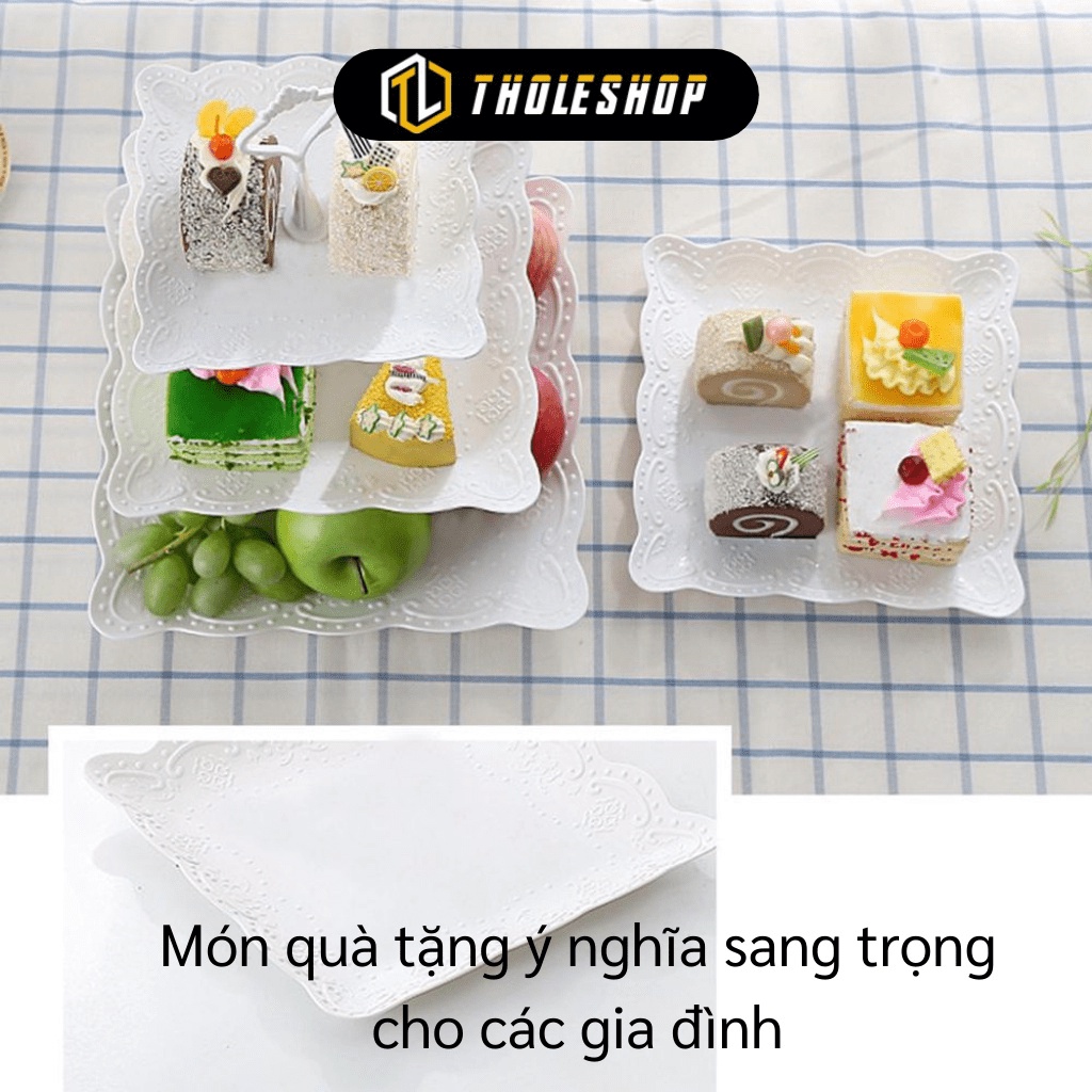 [SGD] Đĩa Đựng Hoa Quả - Khay Đựng Bánh Kẹo Tết 3 Tầng Đơn Giản, Trang Trí Bàn Ăn  9093