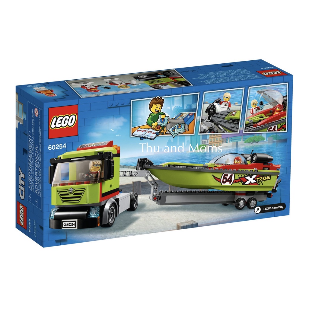 Lego City 60254 xe vận chuyển thuyền đua