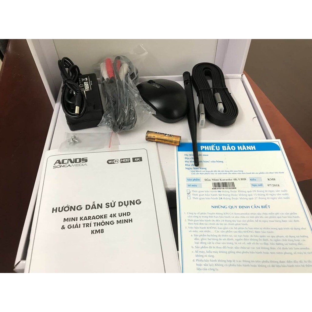 Đầu karaoke Wifi Youtube Acnos KM8  Kèm Ổ Cứng 2T gắng trong đã chép nhạc