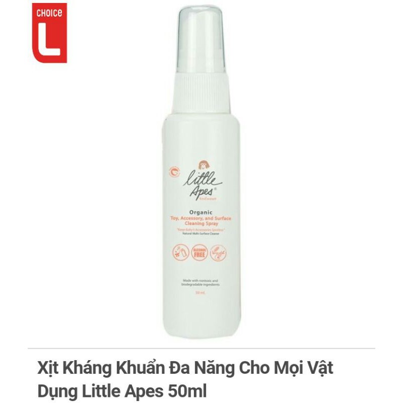 Xịt kháng khuẩn đa năng Little Apes 50ml, 500ml