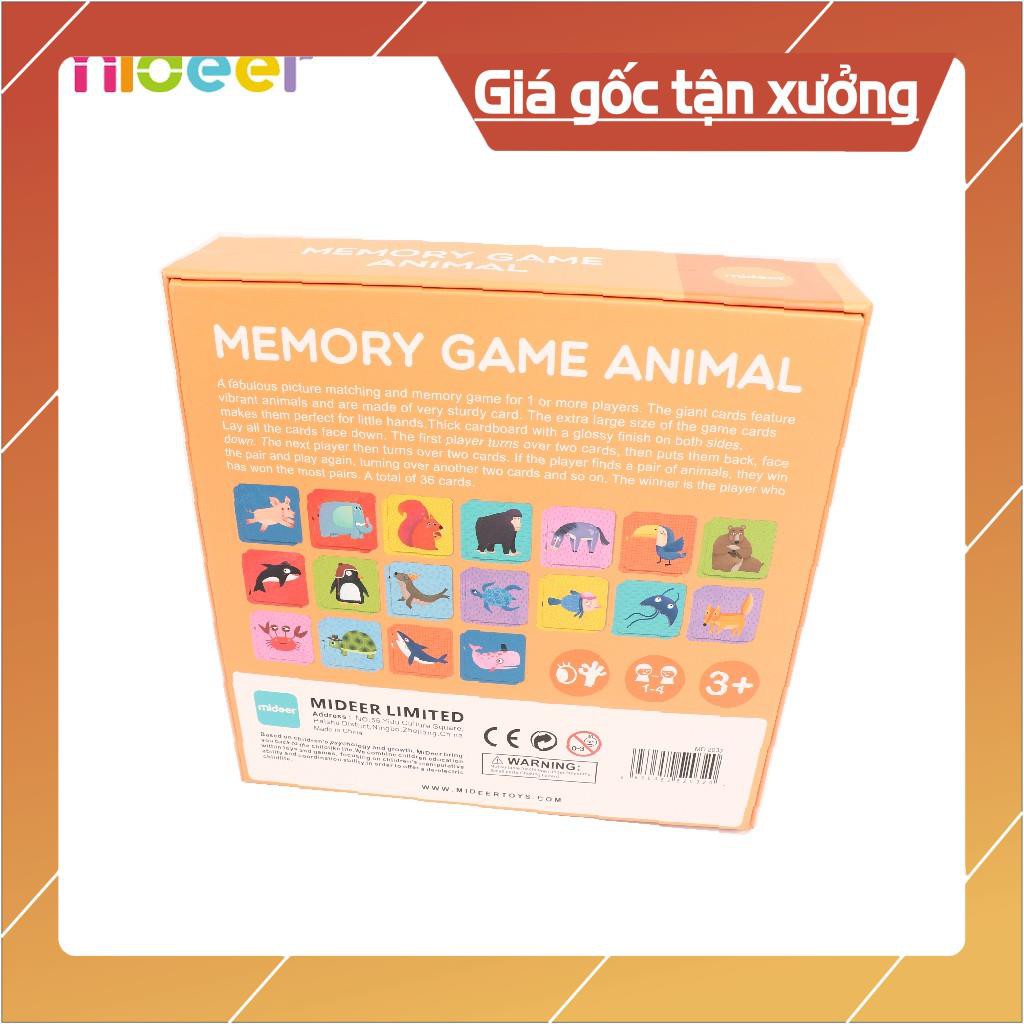 [Giá rẻ] Thẻ luyện trí nhớ Memory Game Animal chính hãng Mideer (36 thẻ hình)
