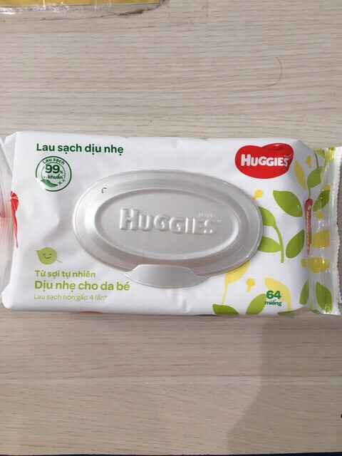 Khăn Ướt Huggies Không Mùi - Hương Lô Hội 64 miếng