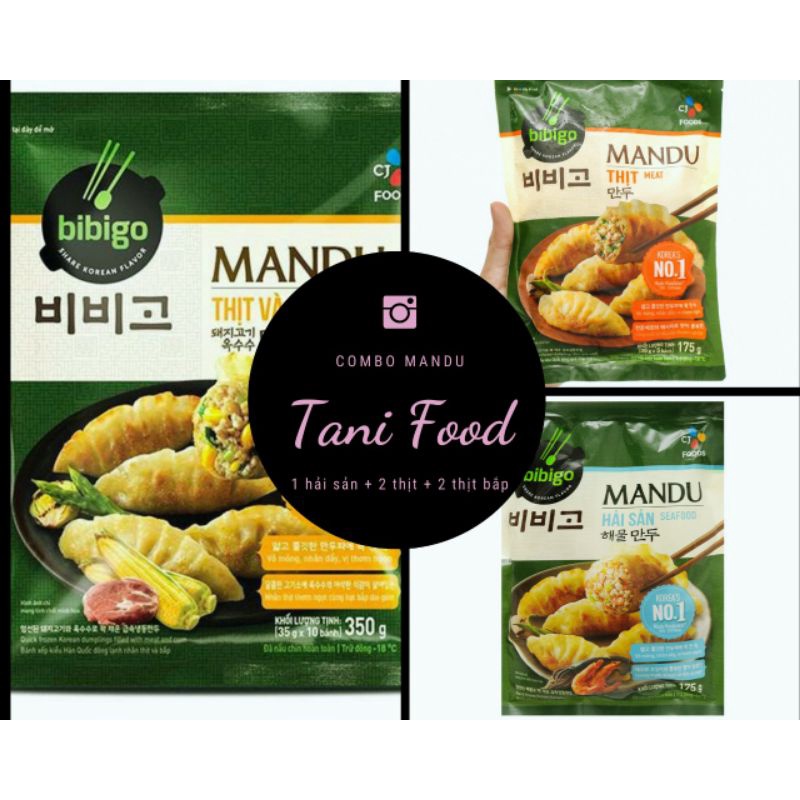 Combo bánh xếp mandu bibigo