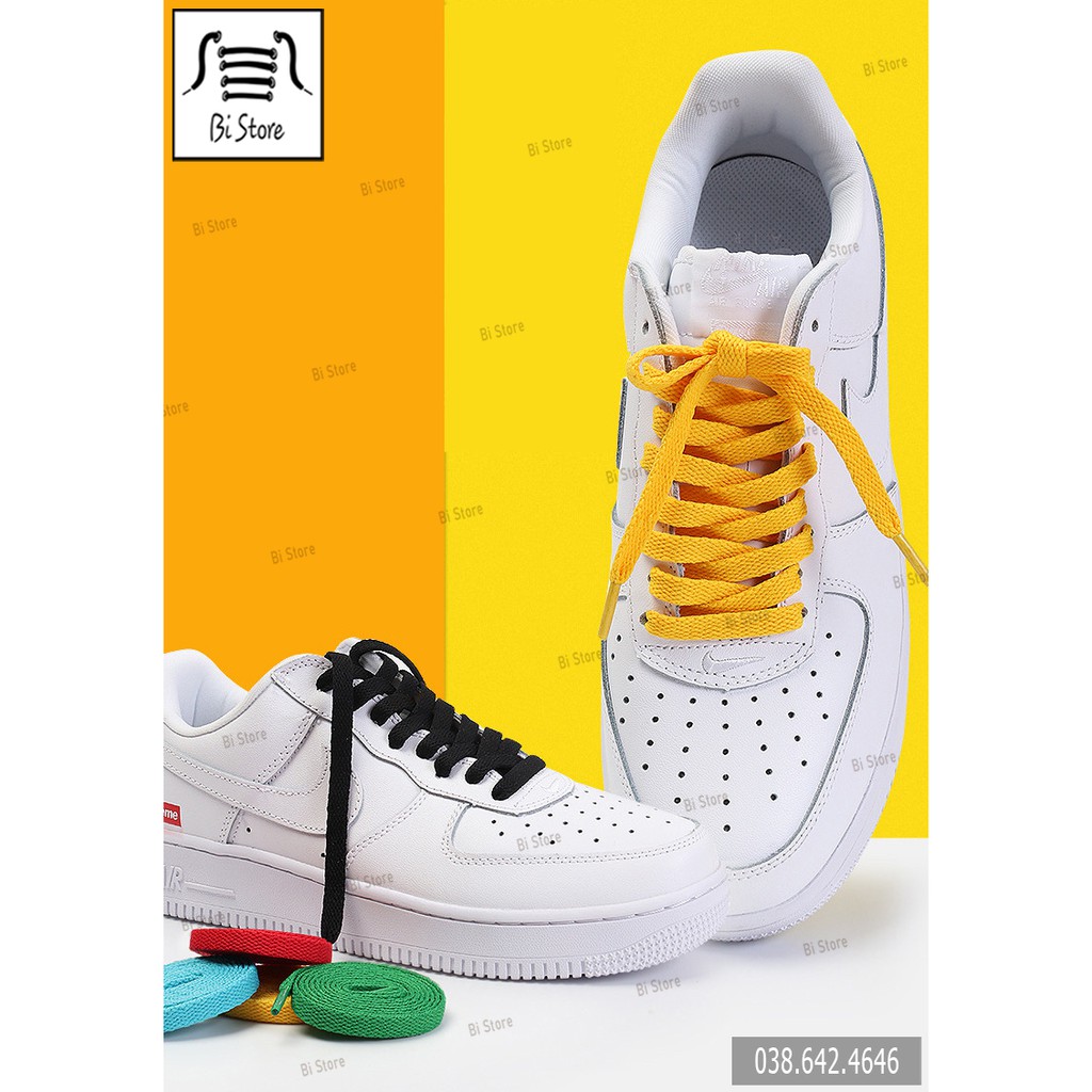 Dây giày dẹt Nike Air Force 1 (AF1), Nike Air Jordan (AJ),... bảng 30 màu (15 màu đầu tiên)