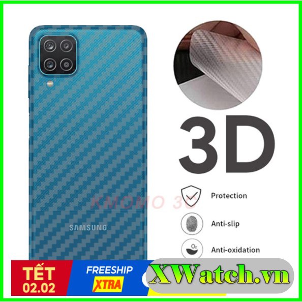 Miếng dán Carbon mặt lưng Samsung Galaxy A22 A02s A12 M20 M02s S20 FE A32 4G  A72 A52 A11 A21 A21S A31 A41 A51 A71