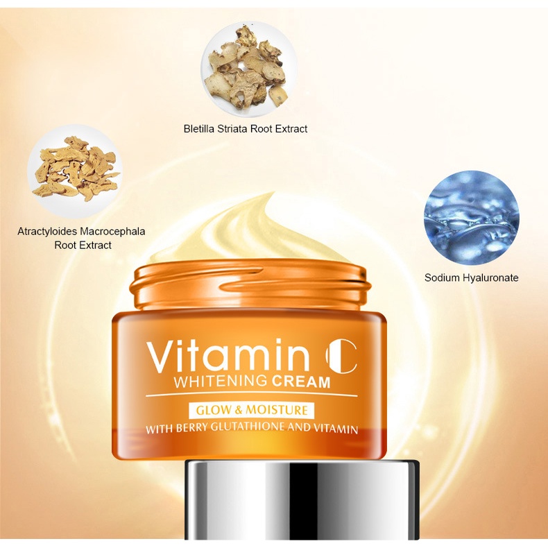Kem Dưỡng Trắng Da Disaar 50ml Dưỡng Chất Vitamin C &amp; Hyaluronic Acid - Dưỡng ẩm, giảm thâm nám sẹo mụn, giúp da căng mư