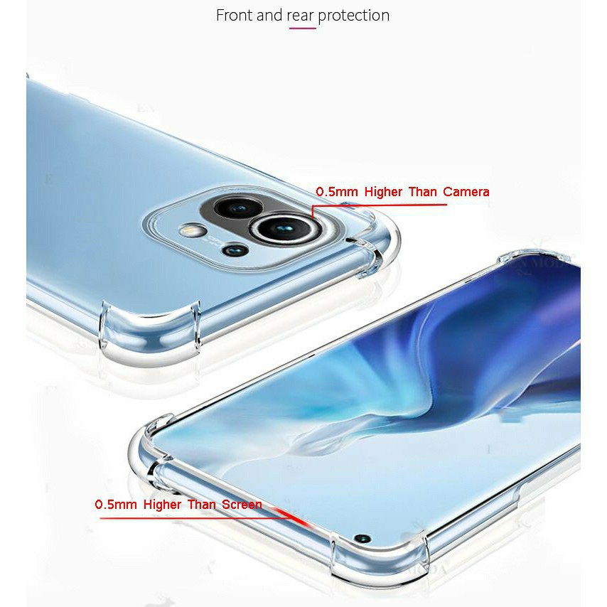 Ốp lưng Xiaomi Mi 11 / Mi 11 5G / 11 Pro / 11 Ultra / 12s Ultra dẻo trong suốt lồi 4 góc chống sốc cao cấp