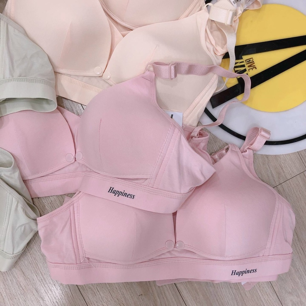 Áo lót bầu T68088 Happiness cúc bấm mở ngực cho bé ti cực tiện lợi. Êm nhẹ ko gây khó chịu