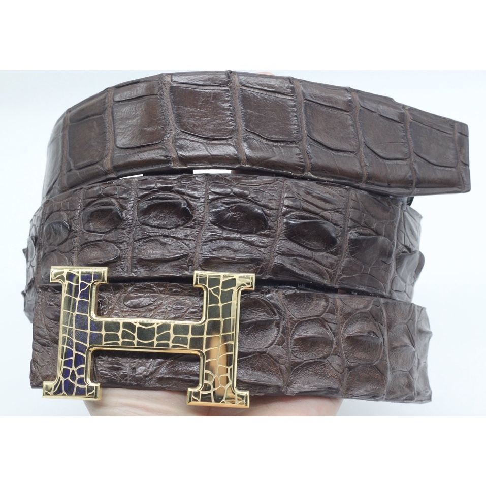 Dây Thắt Lưng Dây Nịt Gai Da Cá Sấu Thật Bản 3.8cm Bản Liền Không Nối Sản Phẩm Kèm Mặt Khóa Cao Cấp Bảo Hành 12 Tháng